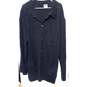 Vintage Basco Sportswear Sweater Mens M Black Cardigan Cotton blend grandpa 90s